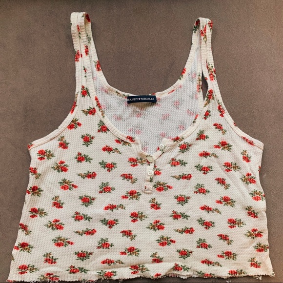Brandy rose print crop tank - Picture 1 of 1